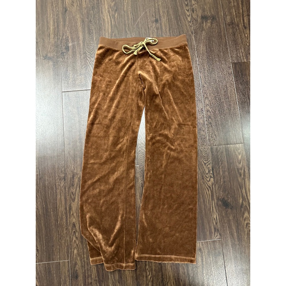 VTG Juicy Couture Brown Velour Track Pants - Gold Tag‎ Made in USA - Medium
